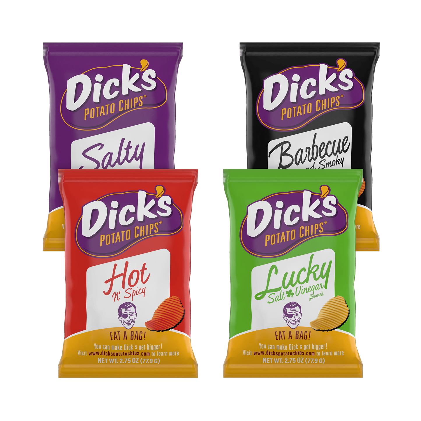 Dick’s Potato Chips 4-Play - (16 2.75 oz. bags)