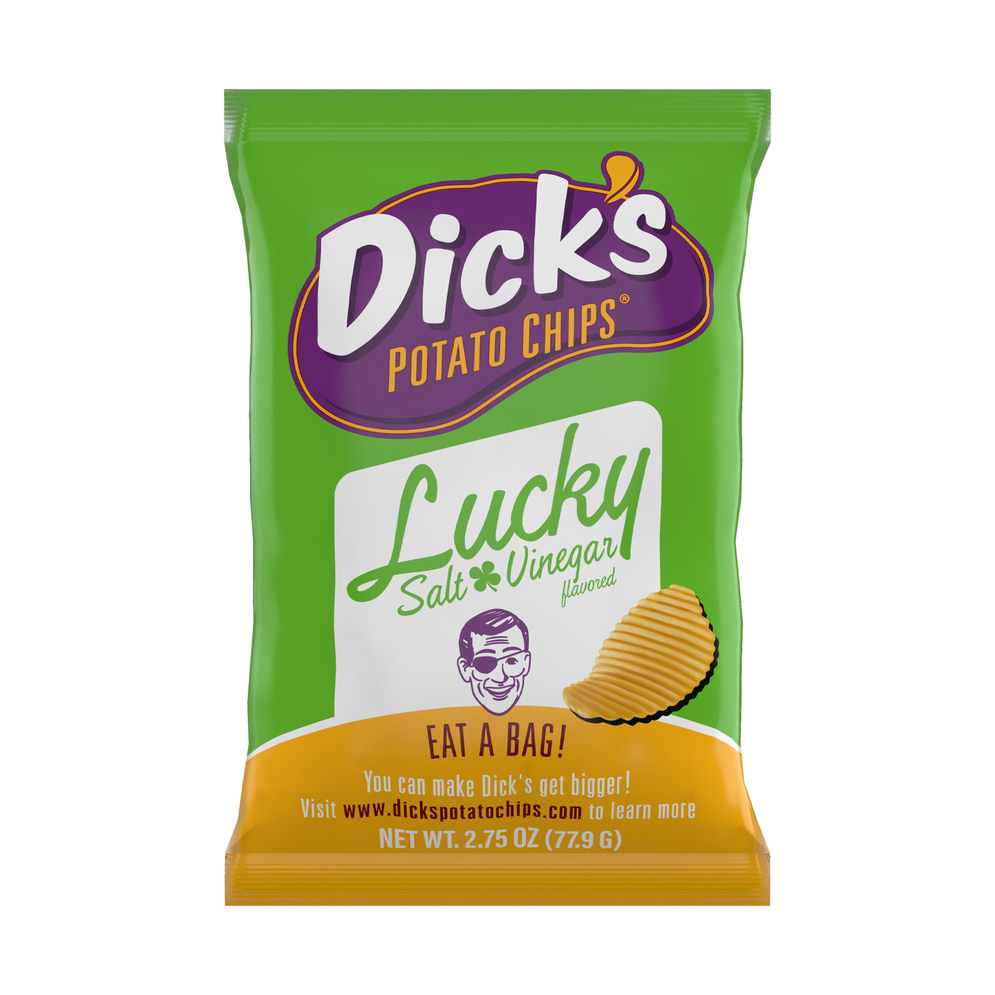 Dick's Potato Chips Lucky Salt & Vinegar - 8 Bags (2.75 oz. per bag)