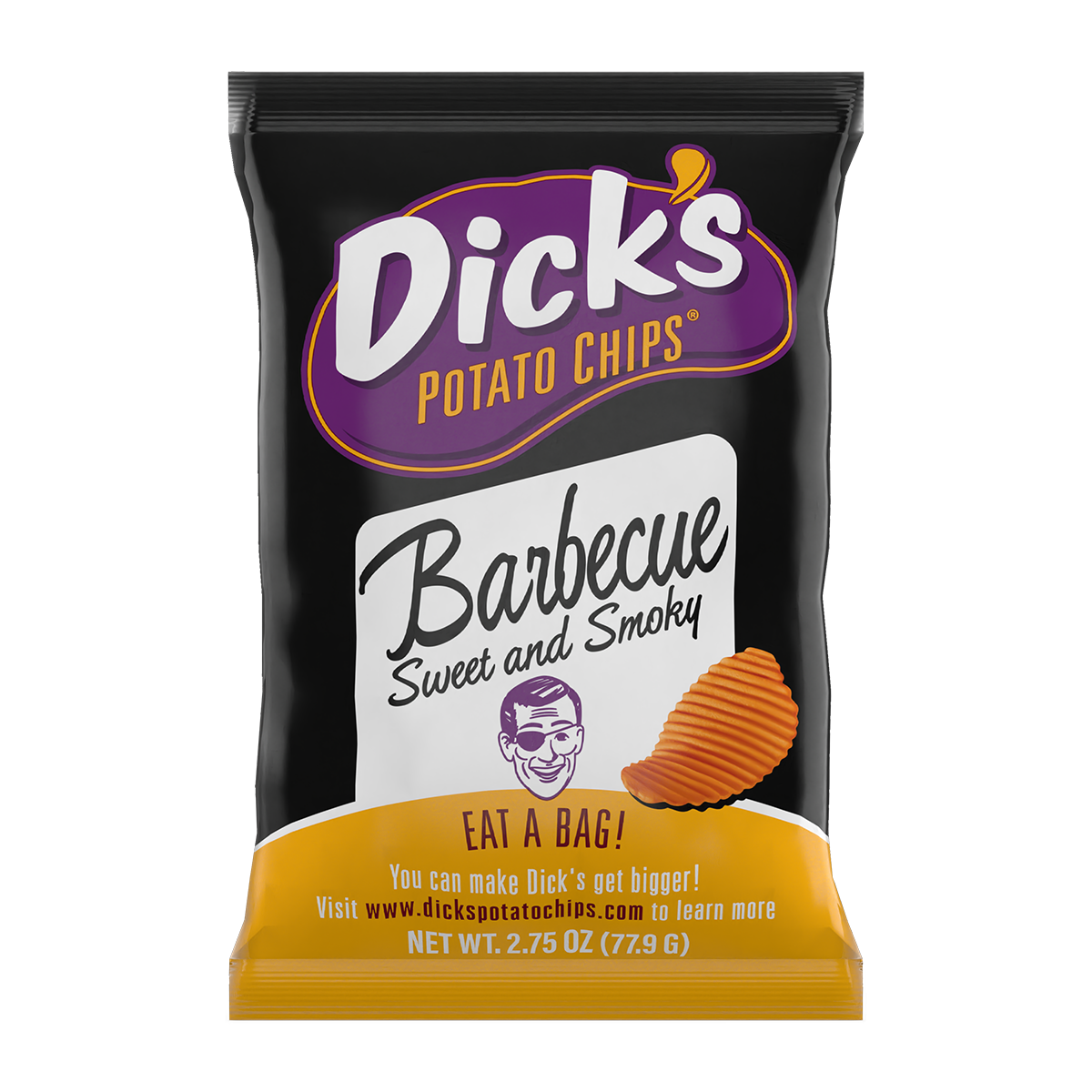 Dick's Potato Chips Sweet And Smoky Barbecue - 3 Bags (2.75 oz. per bag)