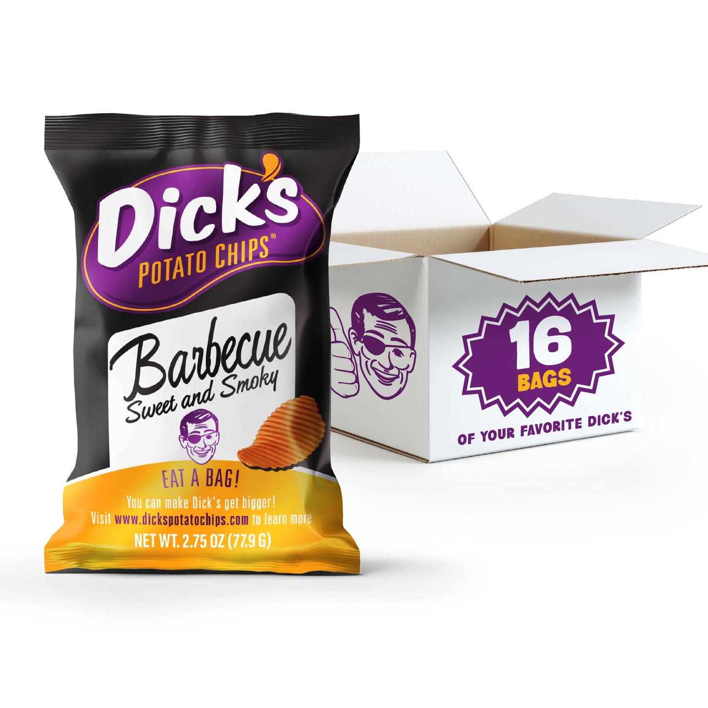 Dick's Sweet Smoky Barbecue Ripple Potato Chips — Bulk Pack (2.75 oz Bags)