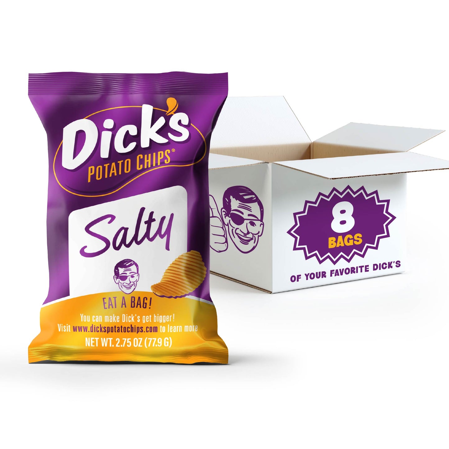Dick's Salty Ripple Potato Chips — Bulk Pack (2.75 oz Bags)