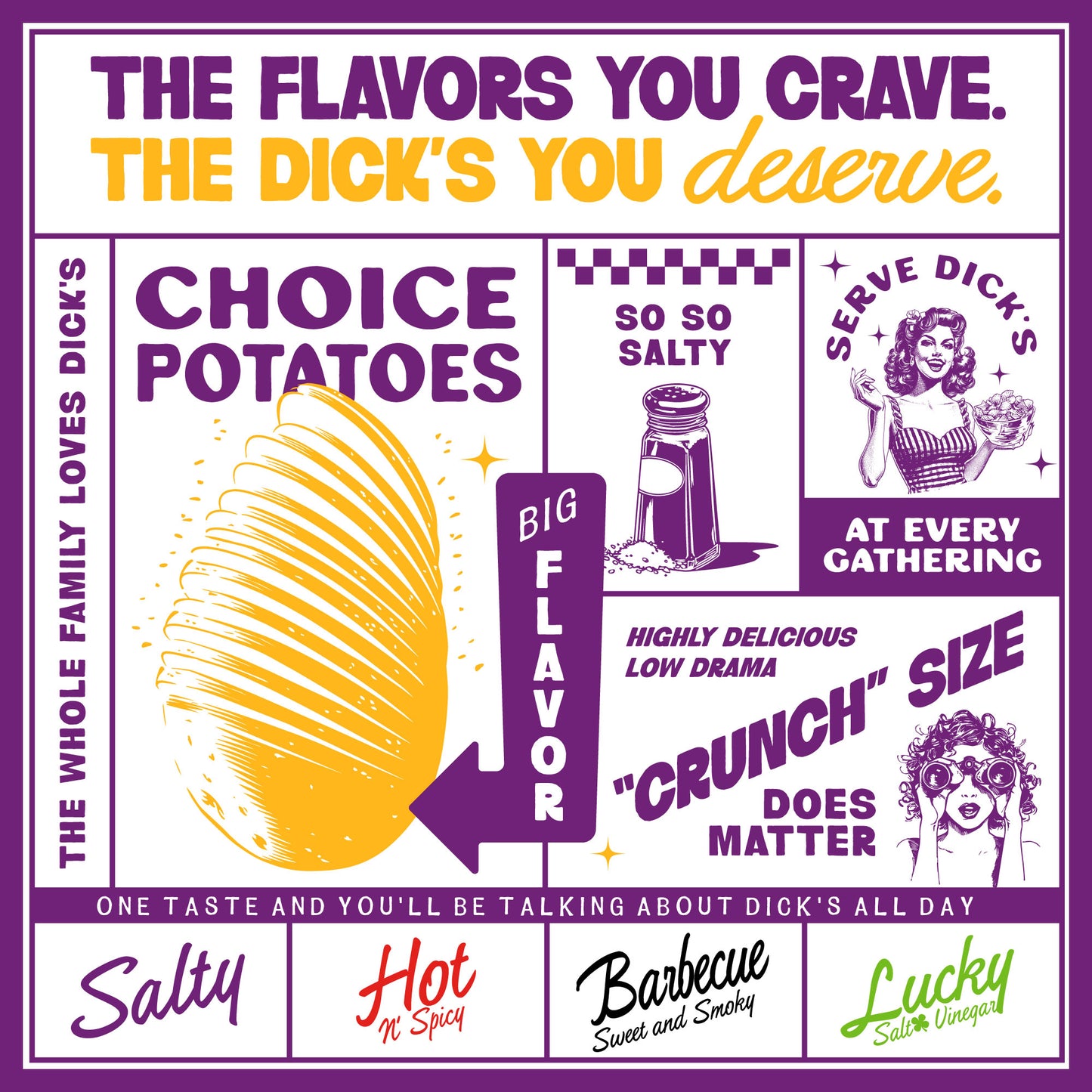 Dick's Lucky Salt & Vinegar Ripple Potato Chips, 2.75 oz Bag