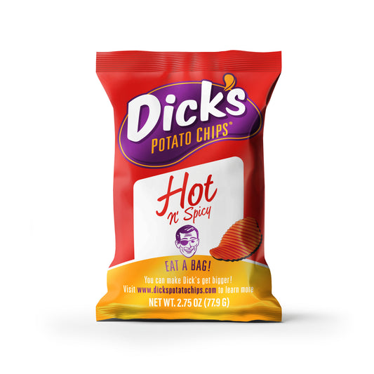 Dick's Hot & Spicy Ripple Potato Chips — Bulk Pack (2.75 oz Bags)
