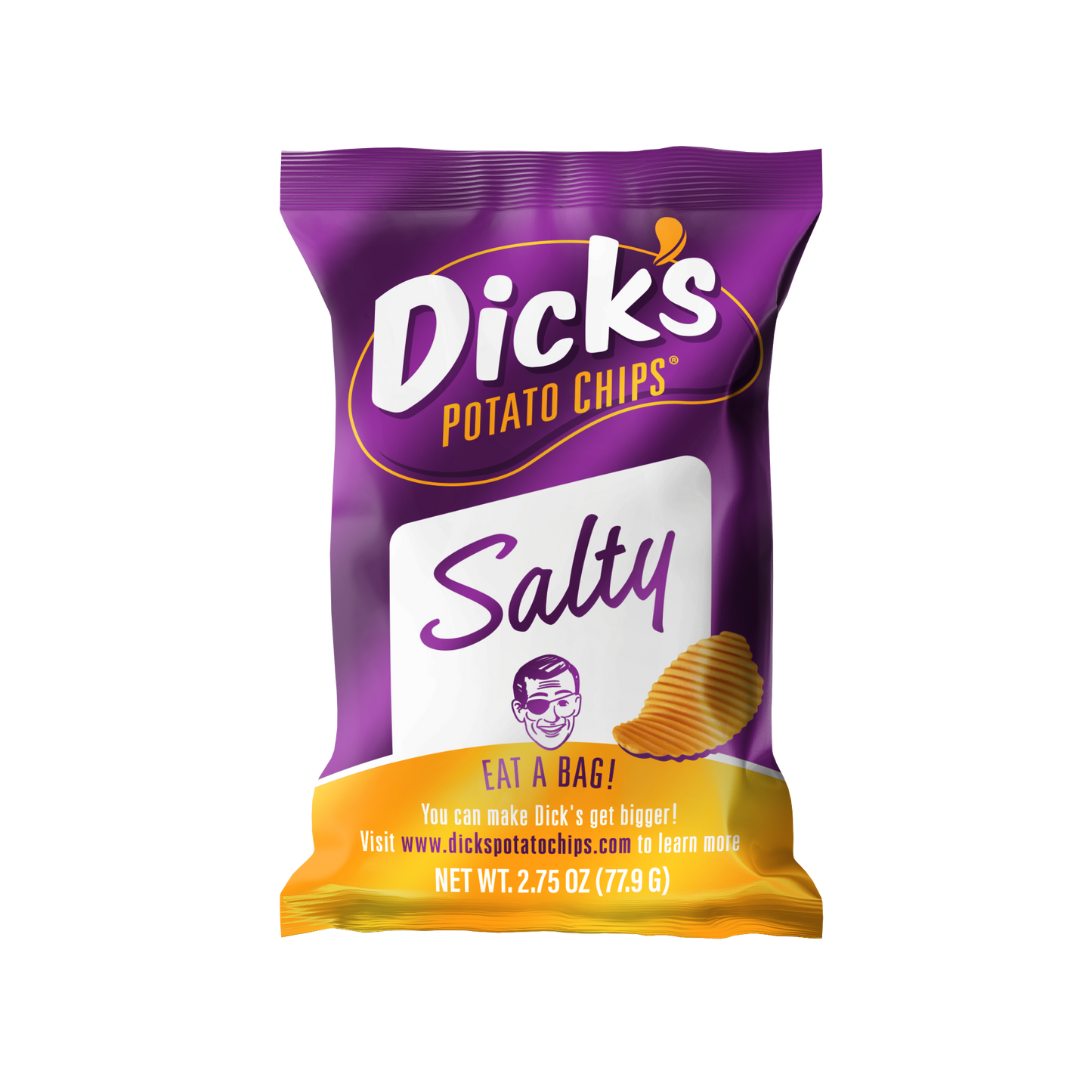 Dick's Salty Ripple Potato Chips, 2.75 oz Bag